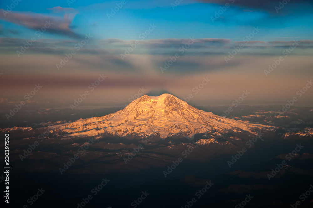Mt. Rainier before sunset
