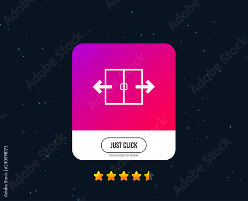 Automatic door sign icon. Auto open symbol. Web or internet icon design. Rating stars. Just click button. Vector
