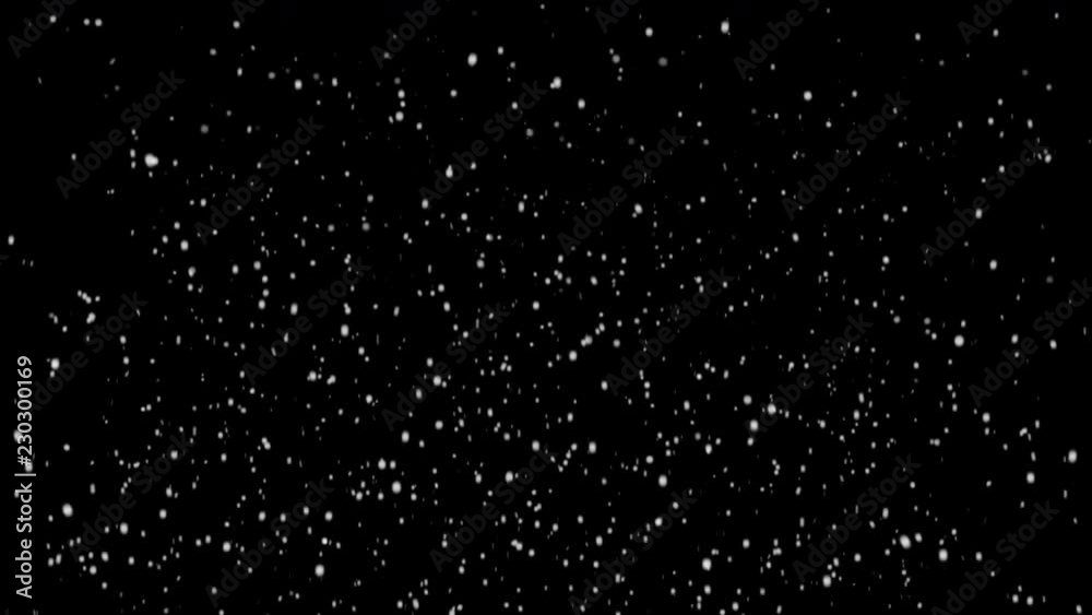 Heavy snowfall on a black background for transfer to a photo or video of a snowstorm and winter bad weather. looped. Just put snow loop on top of your video and set blending mode