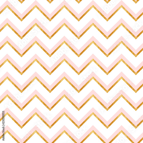 Seamless pink pattern with gold texture