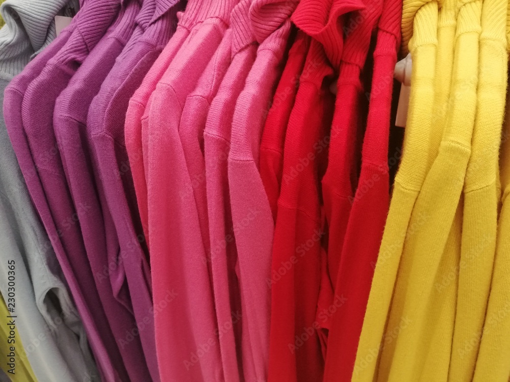 Capi di abbigliamento colorati, colored clothes 