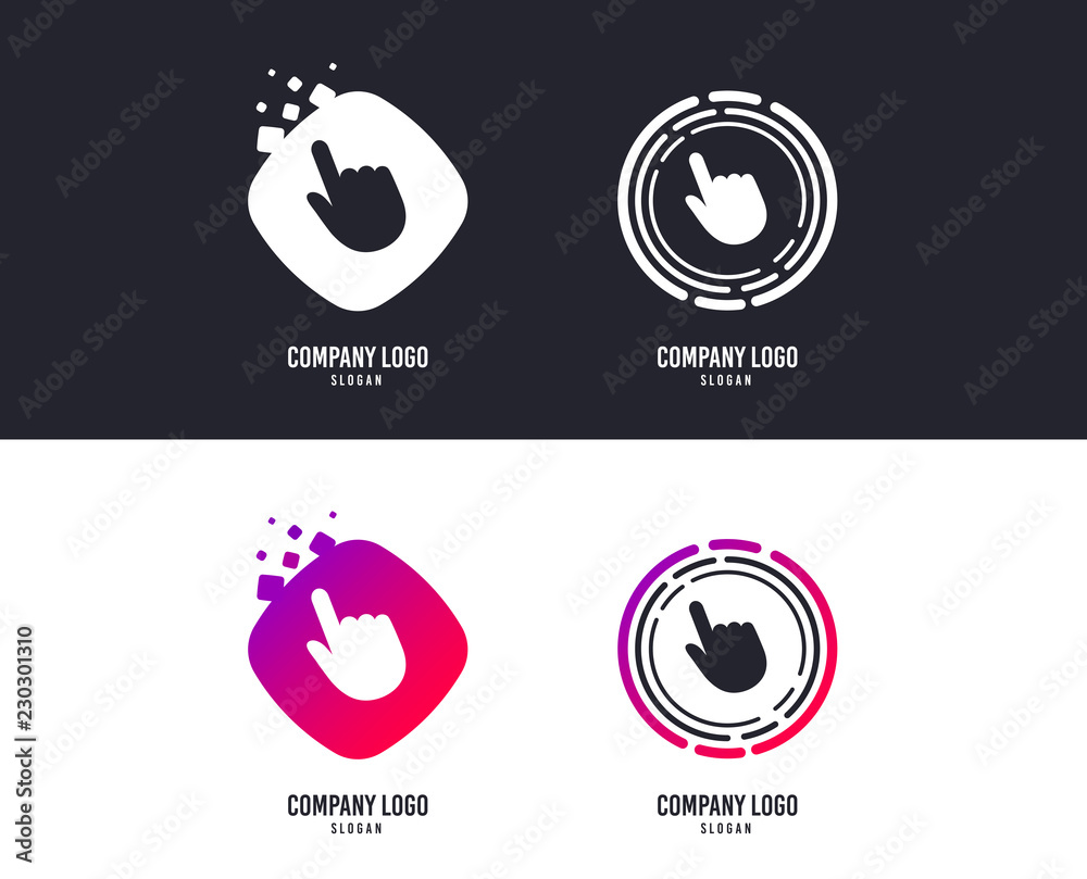 Logotype concept. Click pointer icon. Hand with finger cursor sign ...