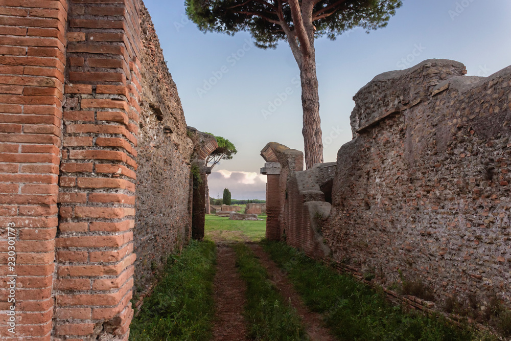 Ruins Ancient Roman avenue