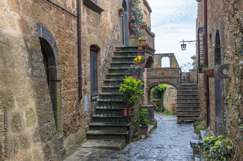 Fototapeta Naklejka Na Ścianę i Meble -  old town streets in Civita Bagnoregio in Umbria in Italy