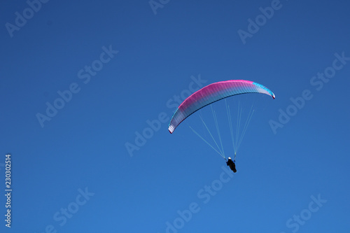 Parachute at the blue sky