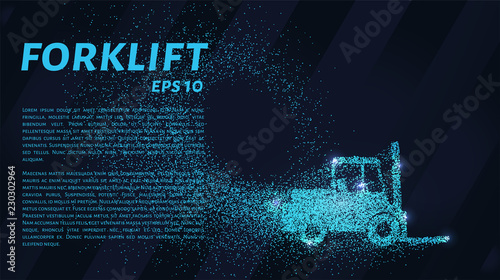 Loader of the particles. Cargo loader consists of small circles