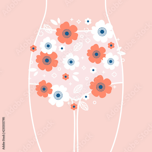 Period illustration. Women health. Intimate hygiene. Vector illustration