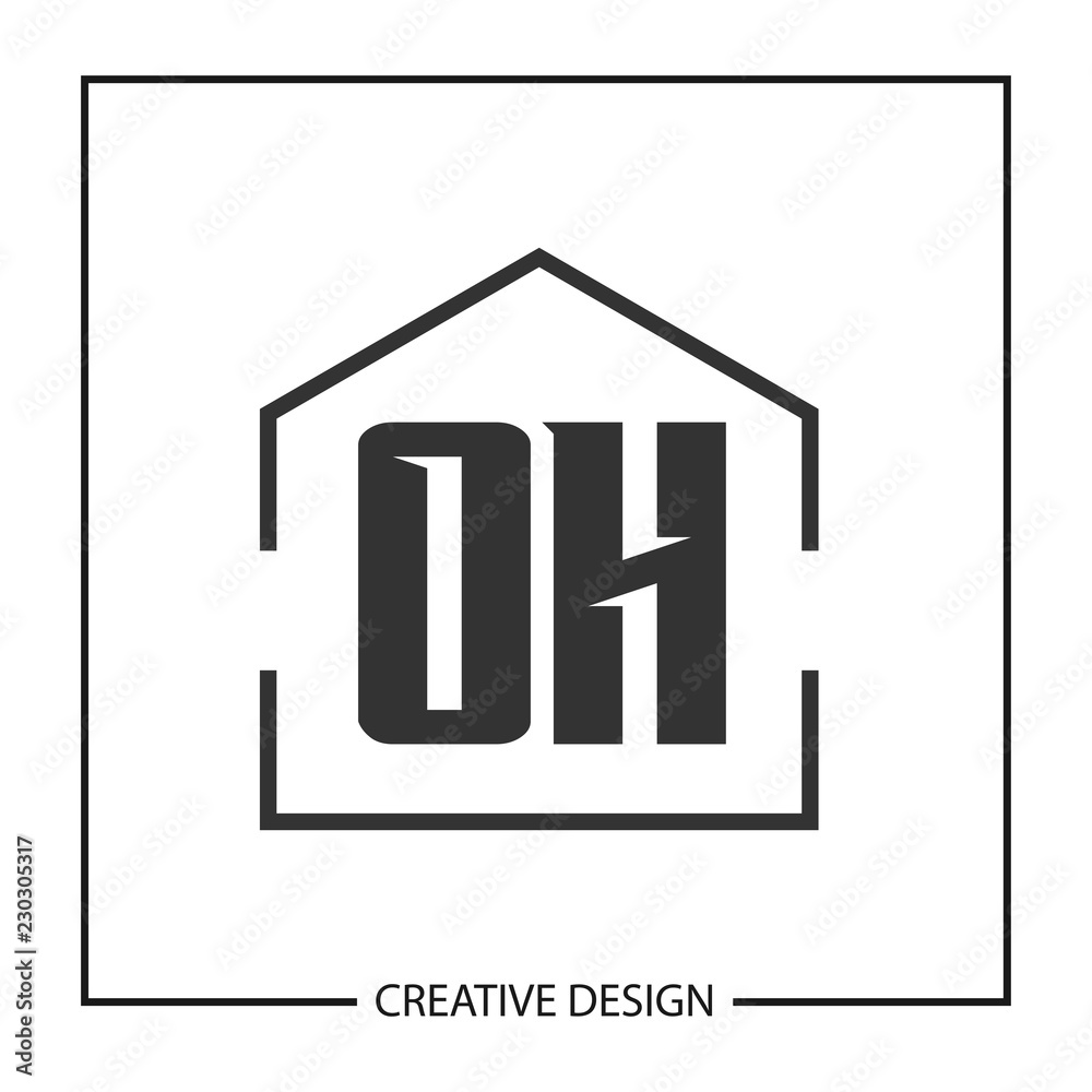 Initial OH Letter Logo Template Design