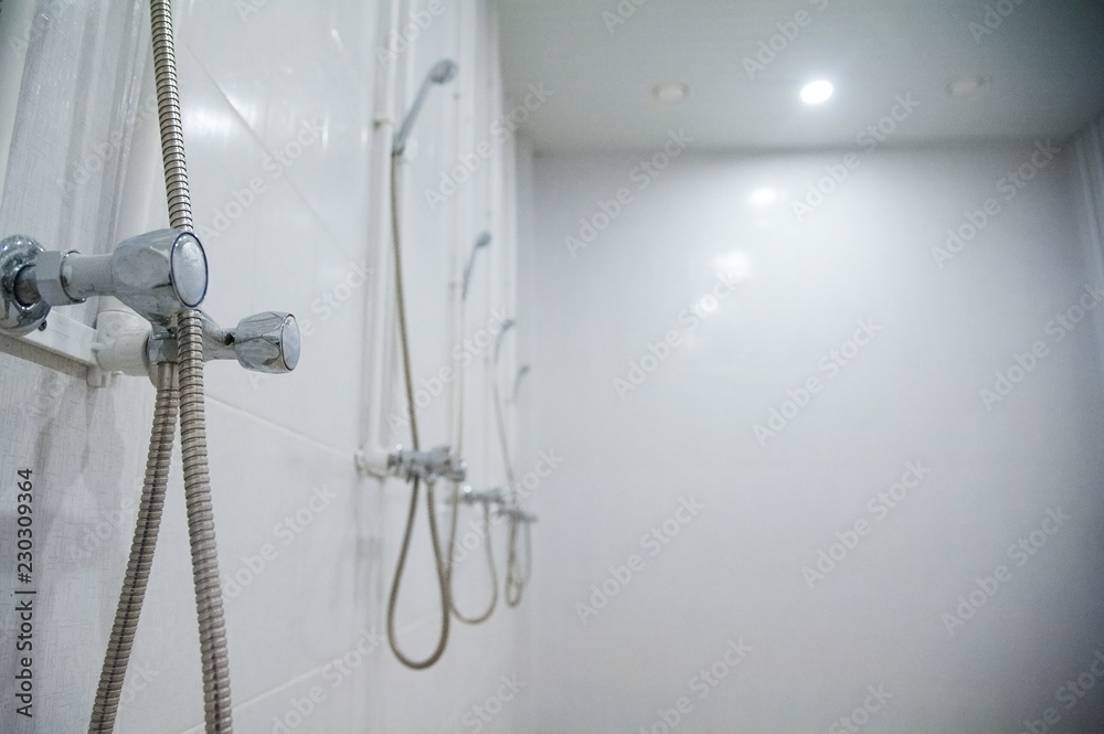 Shower area of a fitness club Shower area of a fitness club