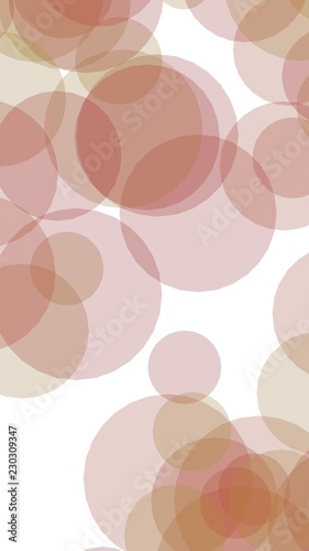 Multicolored translucent circles on a white background. Vertical image orientation. 3D illustration