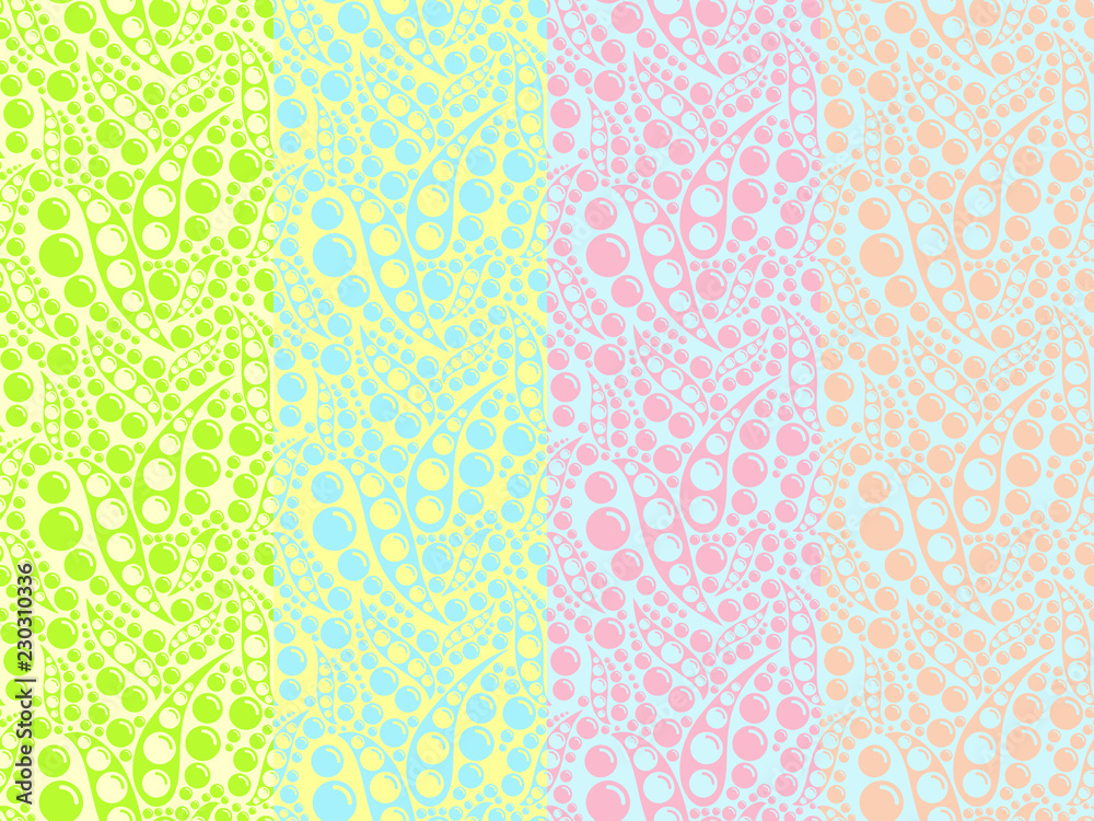 Set of pale abstract vector seamless patterns with bubbles on colored background. Abstract colorful bubbles, multicolor ornament for textile, prints, wallpaper, wrapping, web etc. Available in EPS. Set of pale abstract vector seamless patterns with bubbles on colored background. Abstract colorful bubbles, multicolor ornament for textile, prints, wallpaper, wrapping, web etc. Available in EPS.