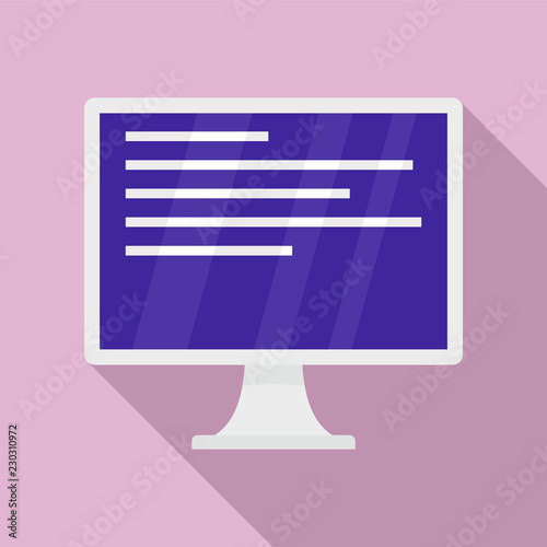 Computer blue screen icon. Flat illustration of computer blue screen vector icon for web design