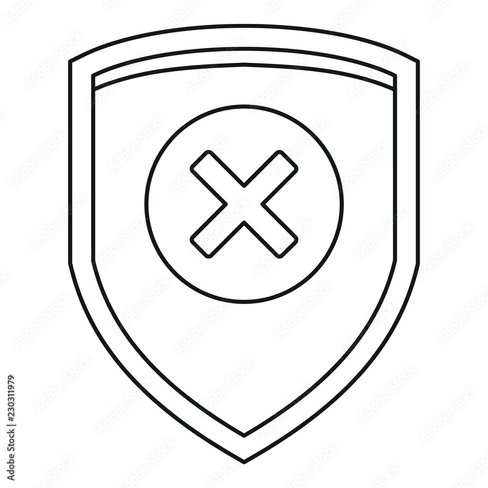 No digital secured icon. Outline illustration of no digital secured vector icon for web design isolated on white background No digital secured icon. Outline illustration of no digital secured vector icon for web design isolated on white background