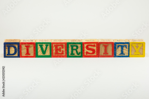 DIVERSITY in Alphabet Block Letters