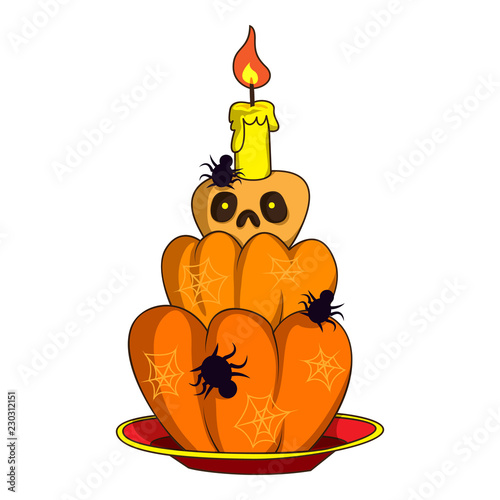 Halloween cake icon . Cartoon of halloween cake vector icon for web design photo