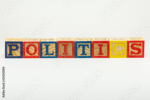 POLITICS in Alphabet Block Letters