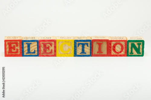 ELECTION in Alphabet Block Letters