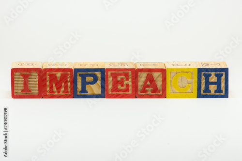 IMPEACH in Alphabet Block Letters