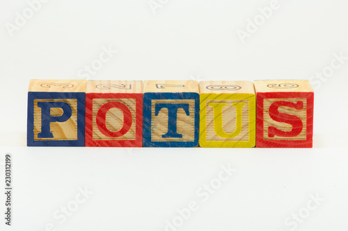 POTUS in Alphabet Block Letters