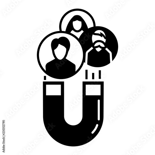 Magnet client retention icon. Simple illustration of magnet client retention vector icon for web design isolated on white background photo