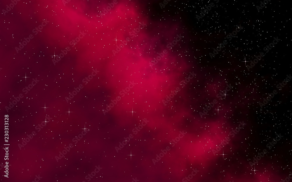 Colorful and beautiful space background. Outer space. Starry outer space texture. Templates, red background. 3D illustration Colorful and beautiful space background. Outer space. Starry outer space texture. Templates, red background. 3D illustration
