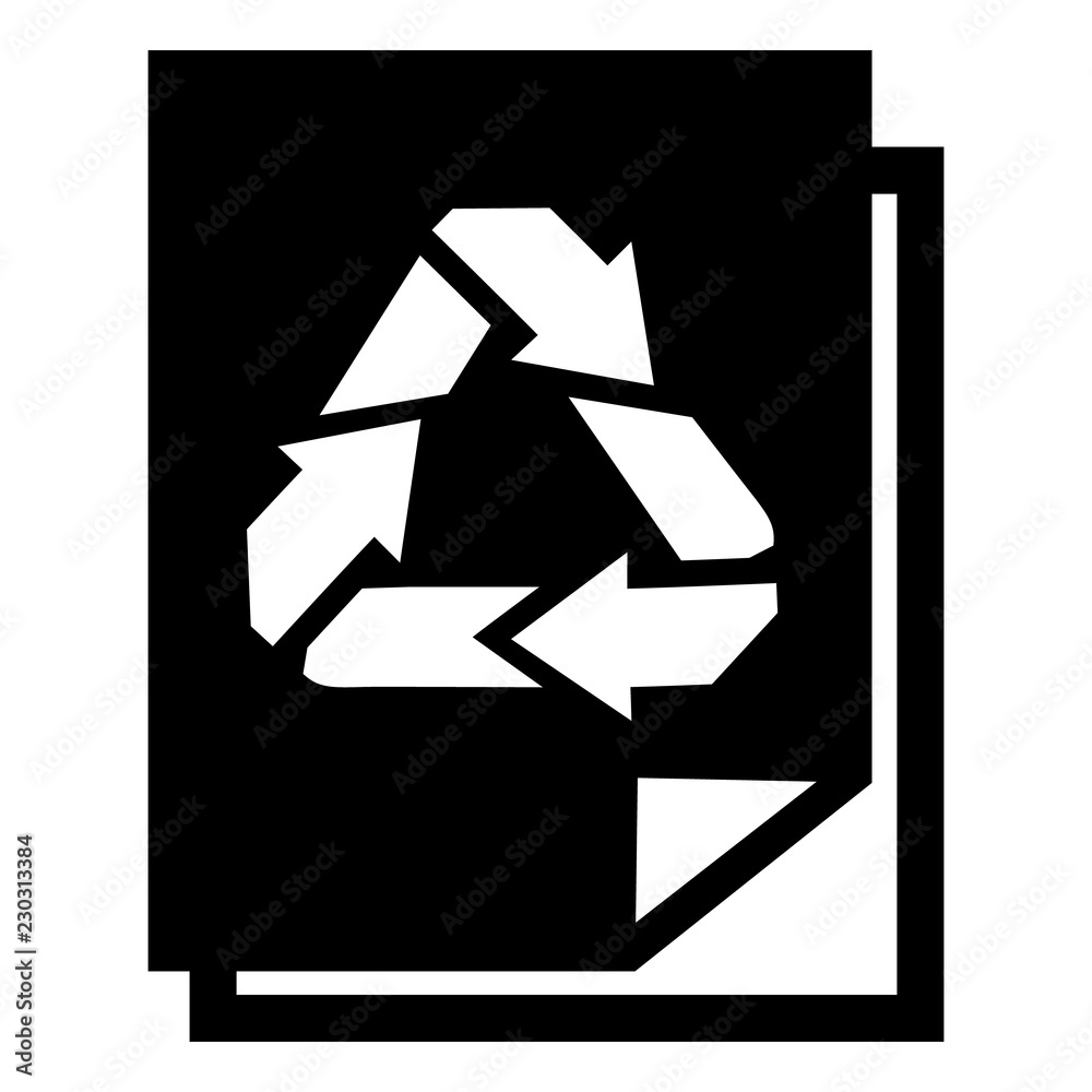 Recycle paper icon. Simple illustration of recycle paper vector icon for web design isolated on white background Recycle paper icon. Simple illustration of recycle paper vector icon for web design isolated on white background