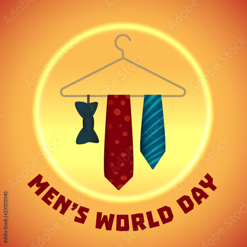 Men world day concept background. Cartoon illustration of men world day vector concept background for web design