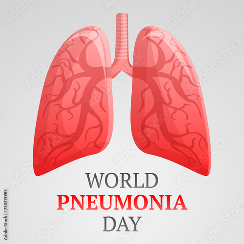 World pneumonia day concept background. Cartoon illustration of world pneumonia day vector concept background for web design