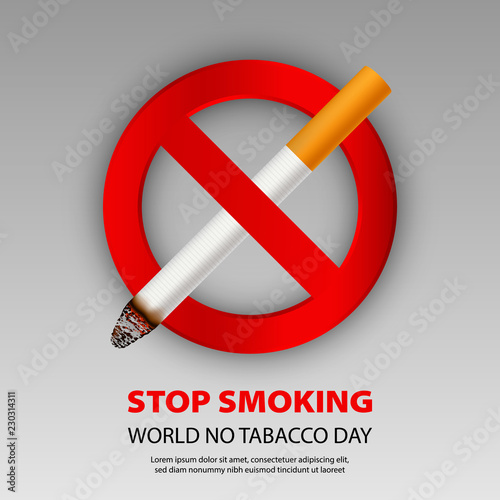 Stop smoking concept background. Realistic illustration of stop smoking vector concept background for web design
