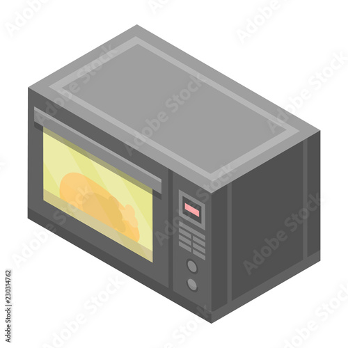 Kitchen microwave icon. Isometric of kitchen microwave vector icon for web design isolated on white background