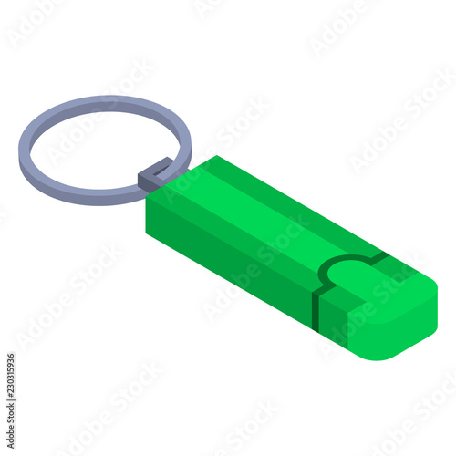 Green usb flash icon. Isometric of green usb flash vector icon for web design isolated on white background