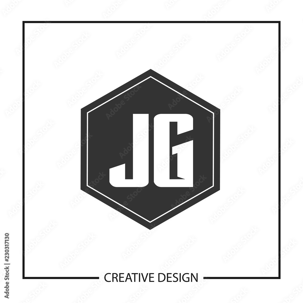 Initial JG Letter Logo Template Design