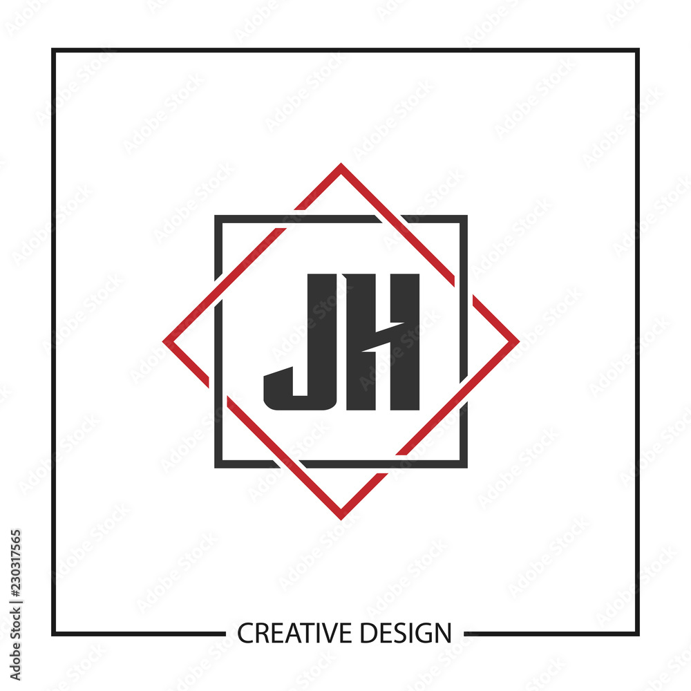 Initial JH Letter Logo Template Design