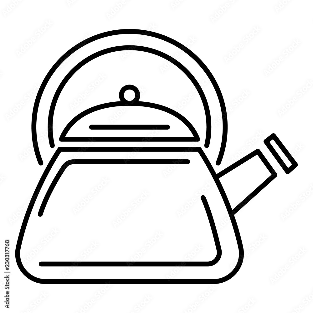 Modern kettle icon. Outline modern kettle vector icon for web design isolated on white background Modern kettle icon. Outline modern kettle vector icon for web design isolated on white background