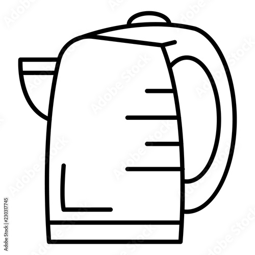 Transparent kettle icon. Outline transparent kettle vector icon for web design isolated on white background