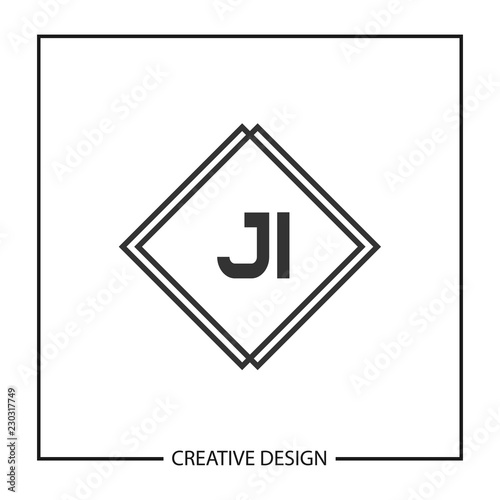 Initial JI Letter Logo Template Design