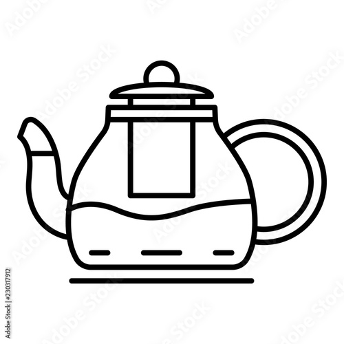 Kitchen teapot icon. Outline kitchen teapot vector icon for web design isolated on white background