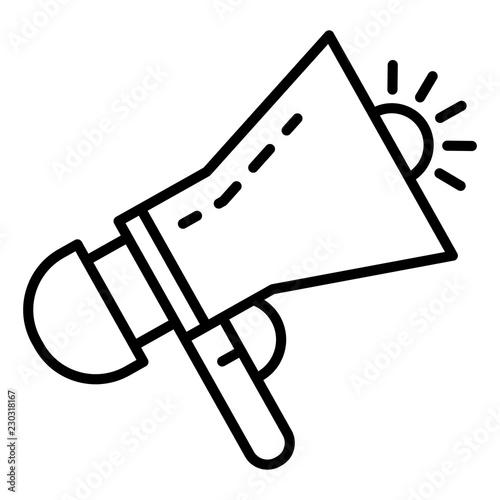 Siren megaphone icon. Outline siren megaphone vector icon for web design isolated on white background