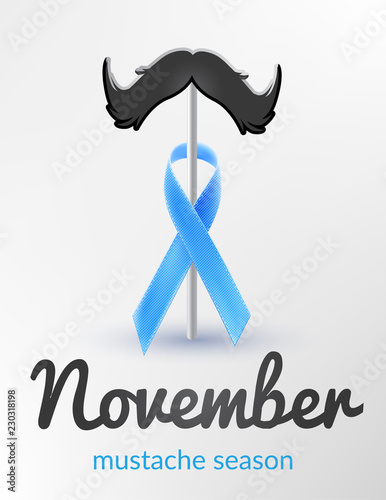 Prostate cancer awareness  blue ribbon month november 