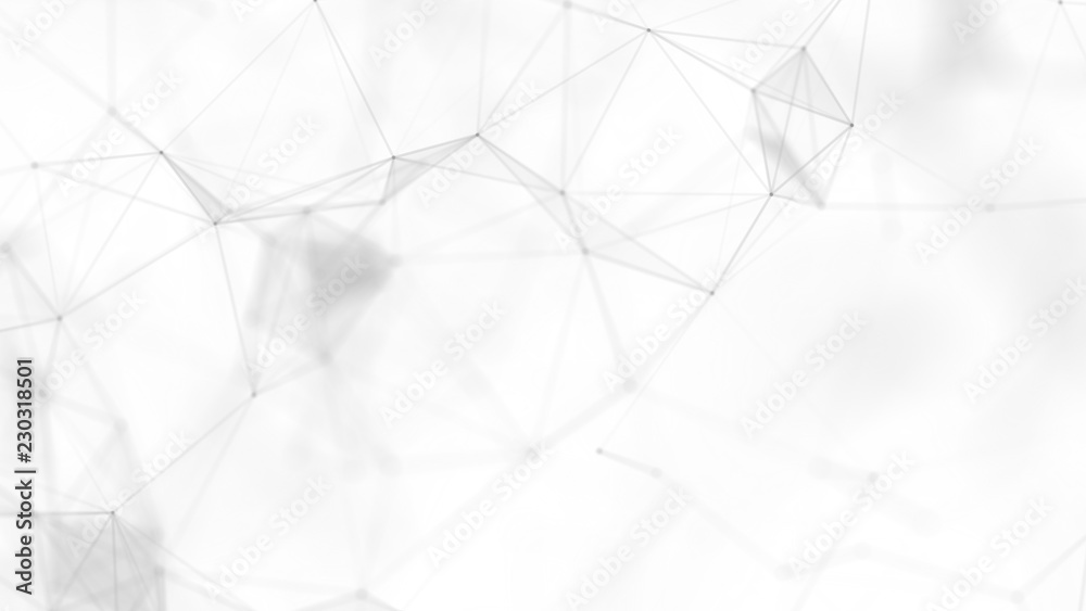 Abstract white futuristic background. White background. connecting dots and  lines on white background. 4k rendering. Stock Photo | Adobe Stock