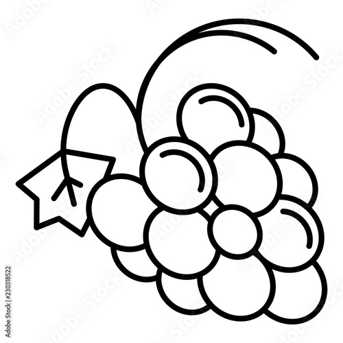 Healthy grape icon. Outline healthy grape vector icon for web design isolated on white background