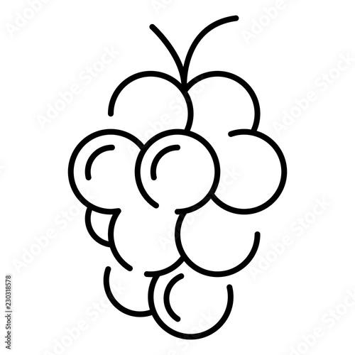 Farm fresh grape icon. Outline farm fresh grape vector icon for web design isolated on white background