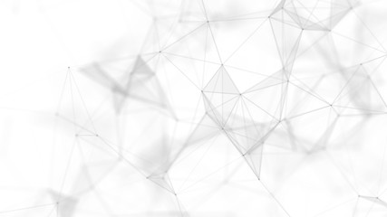 Abstract white futuristic background. White background. connecting dots and lines on white background. 4k rendering.