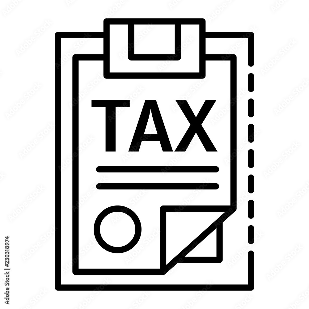 Tax checklist icon. Outline tax checklist vector icon for web design isolated on white background Tax checklist icon. Outline tax checklist vector icon for web design isolated on white background
