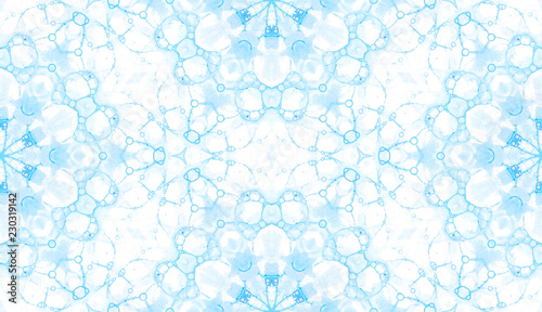 Blue seamless pattern. Attractive delicate soap bu