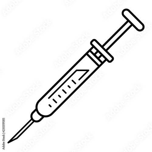 Medical new syringe icon. Outline medical new syringe vector icon for web design isolated on white background