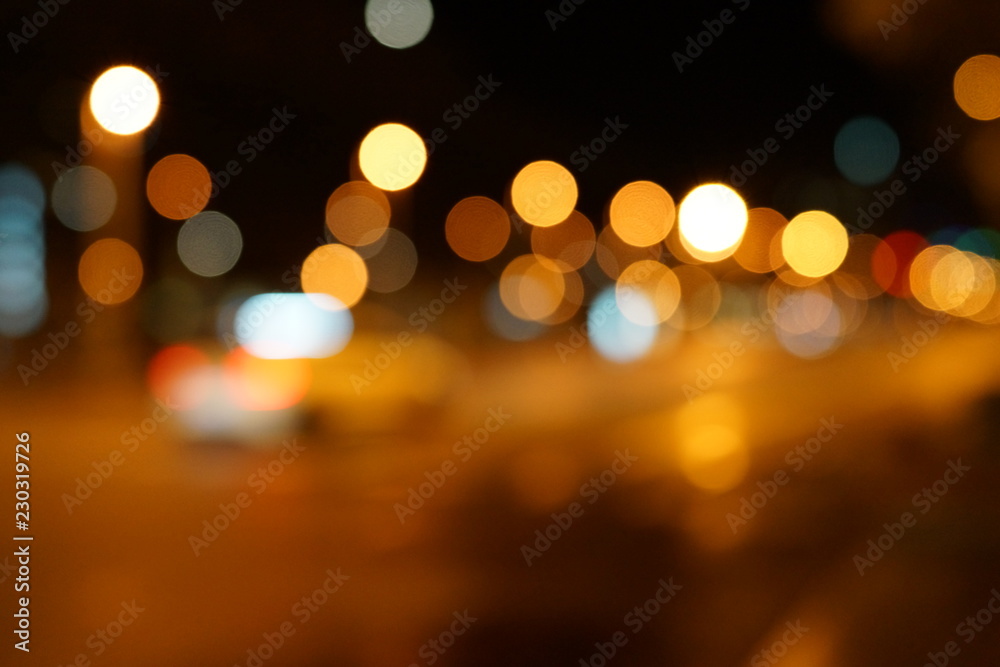 Street of Barcelona at night. Spain