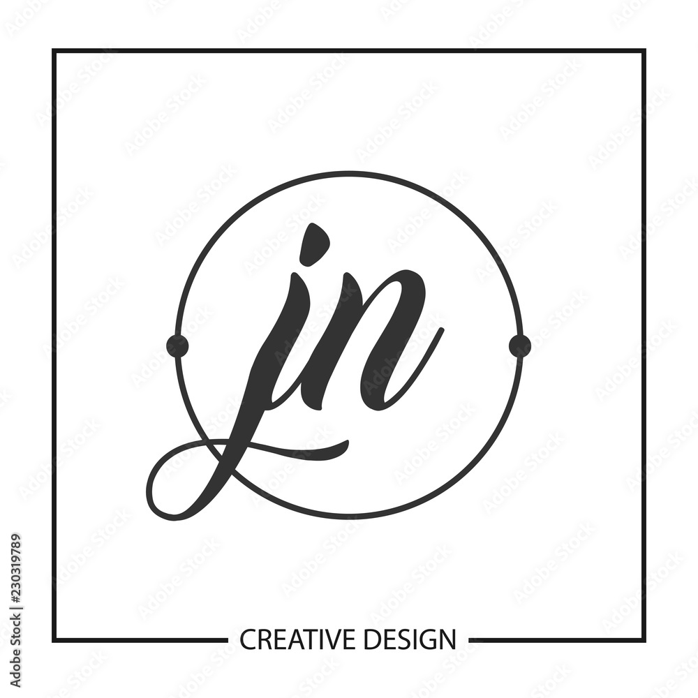 Obraz premium Initial JN Letter Logo Template Design
