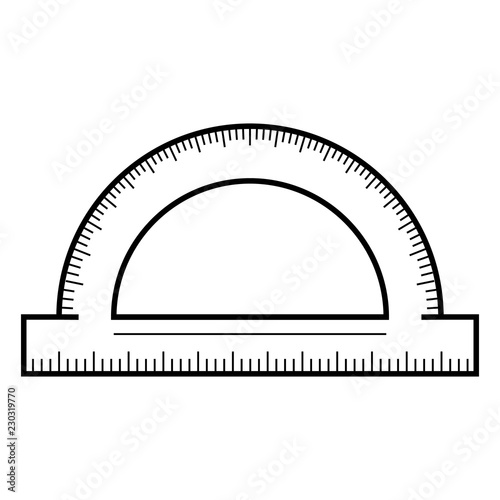 Protractor icon. Outline protractor vector icon for web design isolated on white background