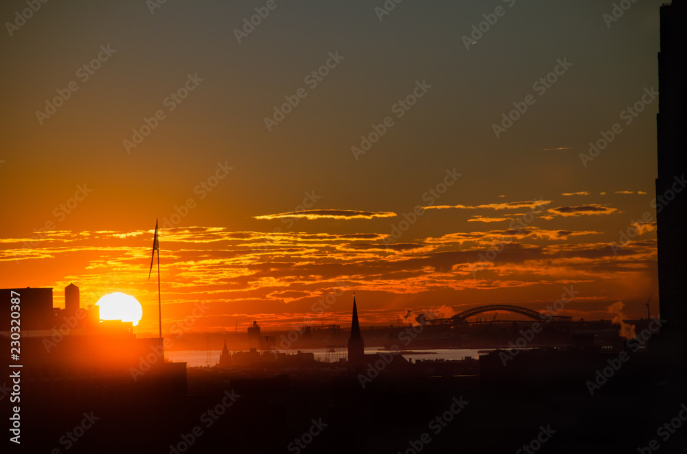 sunset in city sunset in city